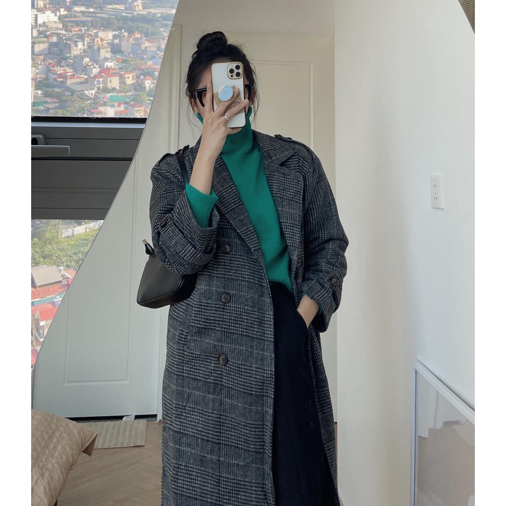 (Ảnh thật) Len trơn cổ lọ Audrey 9979