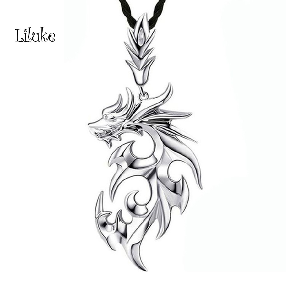 Vòng cổ Giả Da Mặt Hình Rồng Cá Tính Cho Nam