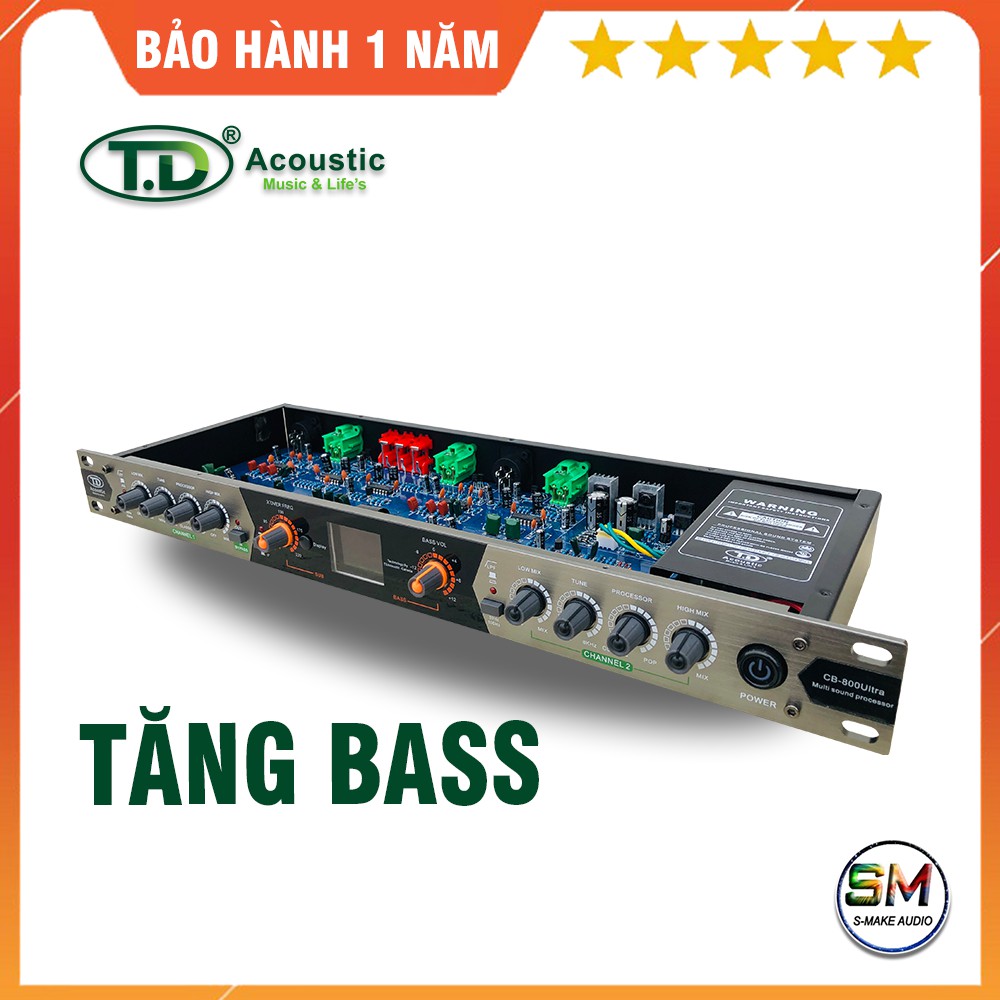 Nâng tiếng karaoke TD Acoustic CB800 Ultra - tăng bass treb khuếch đại bộ dàn karaoke - smake audio