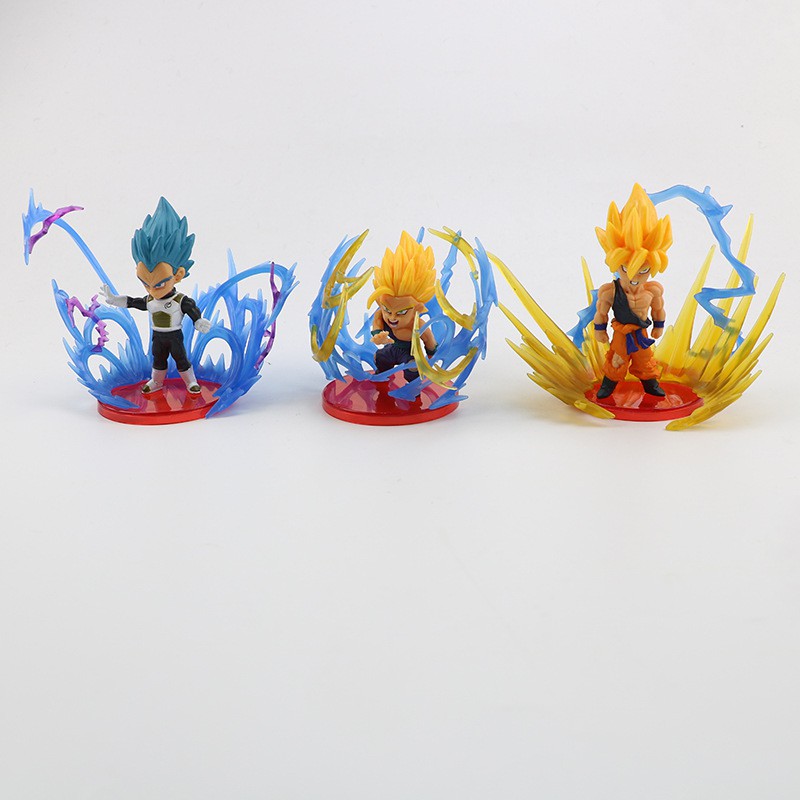 Mô hình chibi Dragonball Son Goku 7 viên ngọc rồng kèm sóng năng lượng đẹp mắt cao 6-8,5 CM