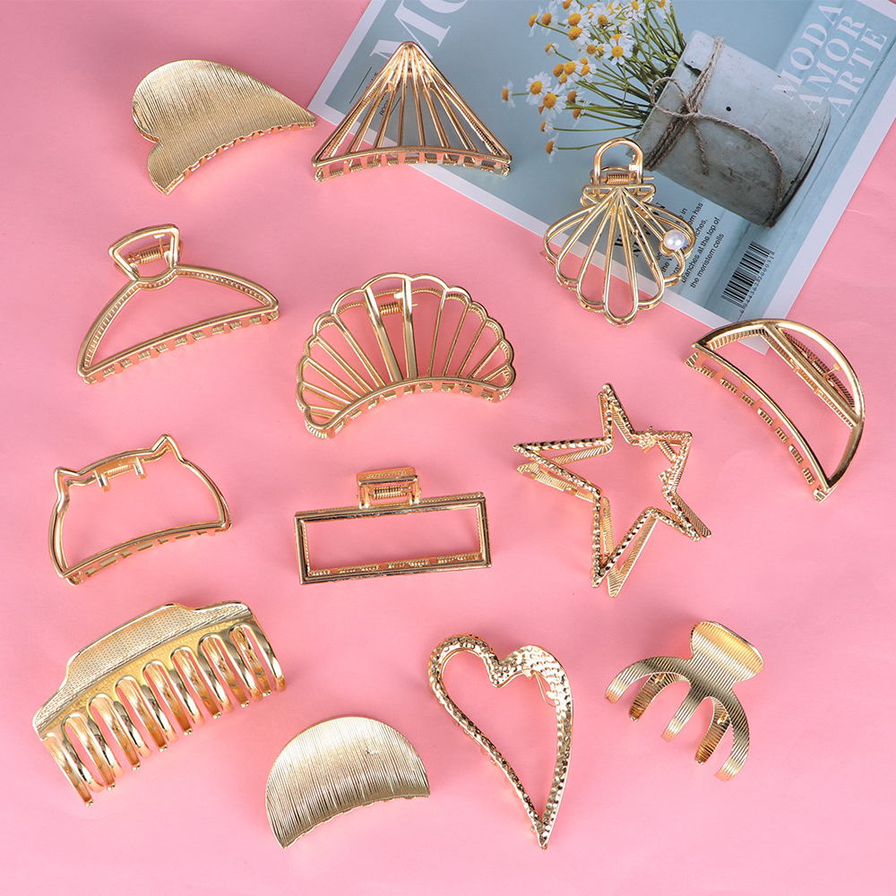 (Hàng Mới Về) Kẹp Tóc Càng Cua Bằng Kim Loại Thời Trang Cho Nữ