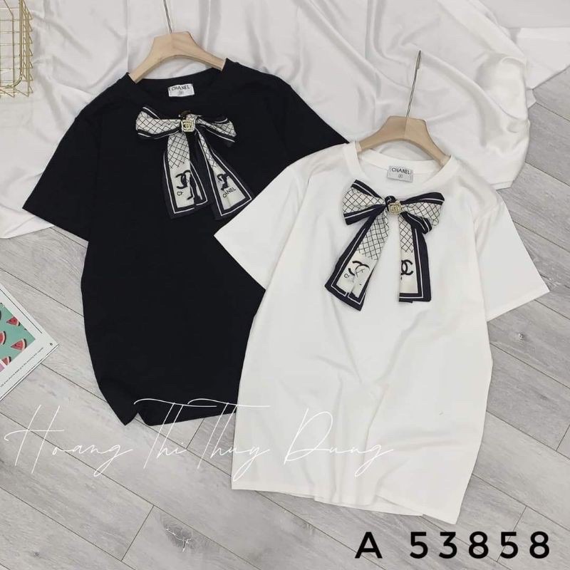 áo thun kèm nơ lụa hót hít