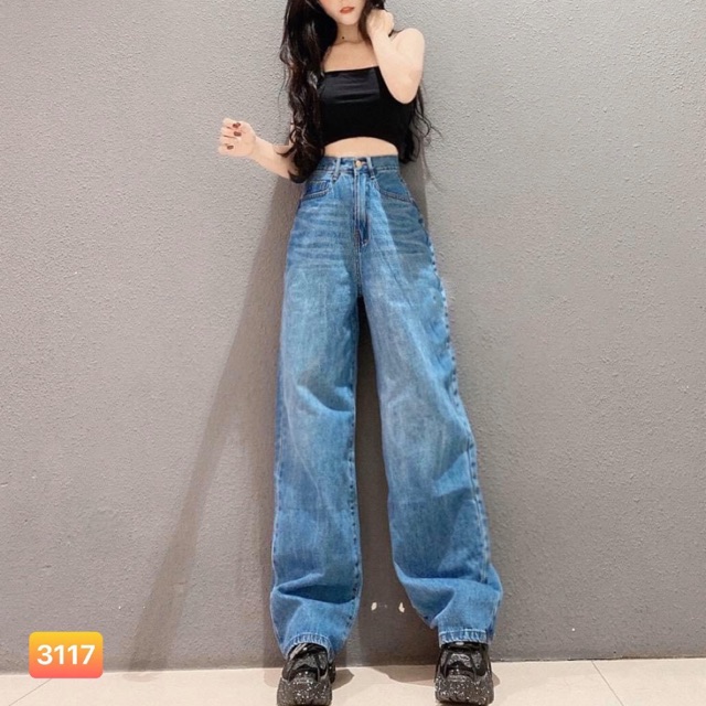 [Mã FAMARAL2 giảm 10K đơn 50K] [Có size đại] Quần jean ống rộng mã 4, hình thật ảnh sàn và mẫu mặc