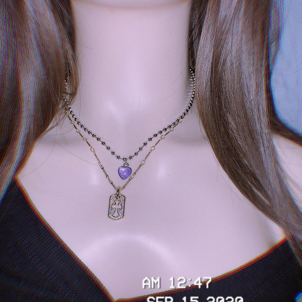 Dây Chuyền Kiểu Dây Xích Mặt Chữ Thập Phong Cách Nhật Bản 22676