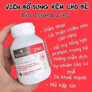 Viên uống bổ sung kẽm bioisland 120 viên của úc