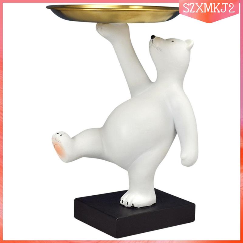 Giá Đỡ Chìa Khóa / Mô Hình Tượng Gấu Trắng Bằng Nhựa Resin szxmkj2