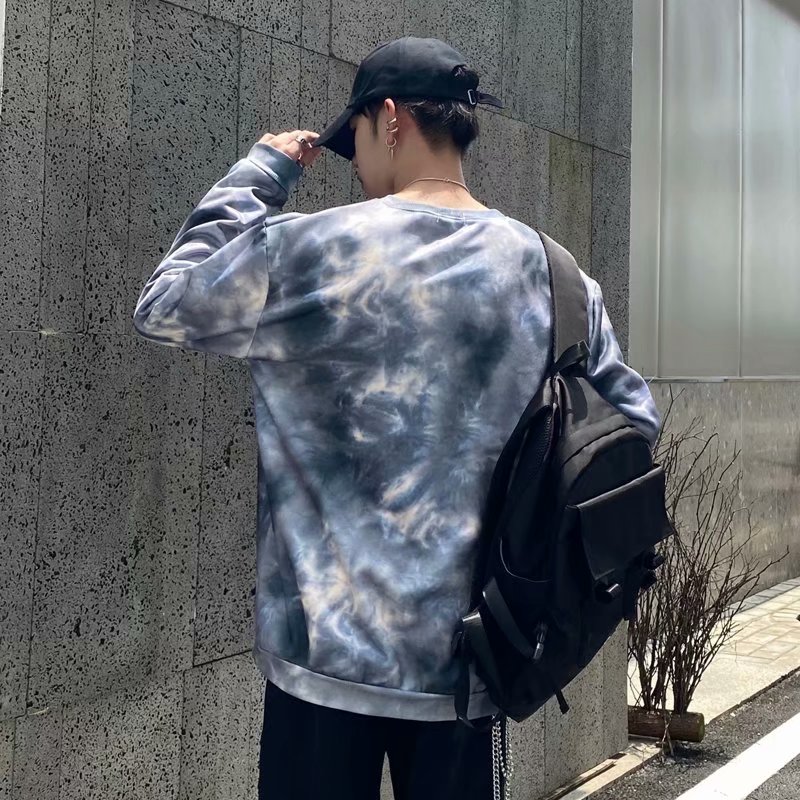 Korean Style Fashion Round Neck Long Sleeve Men's T-shirt Size M-5XL