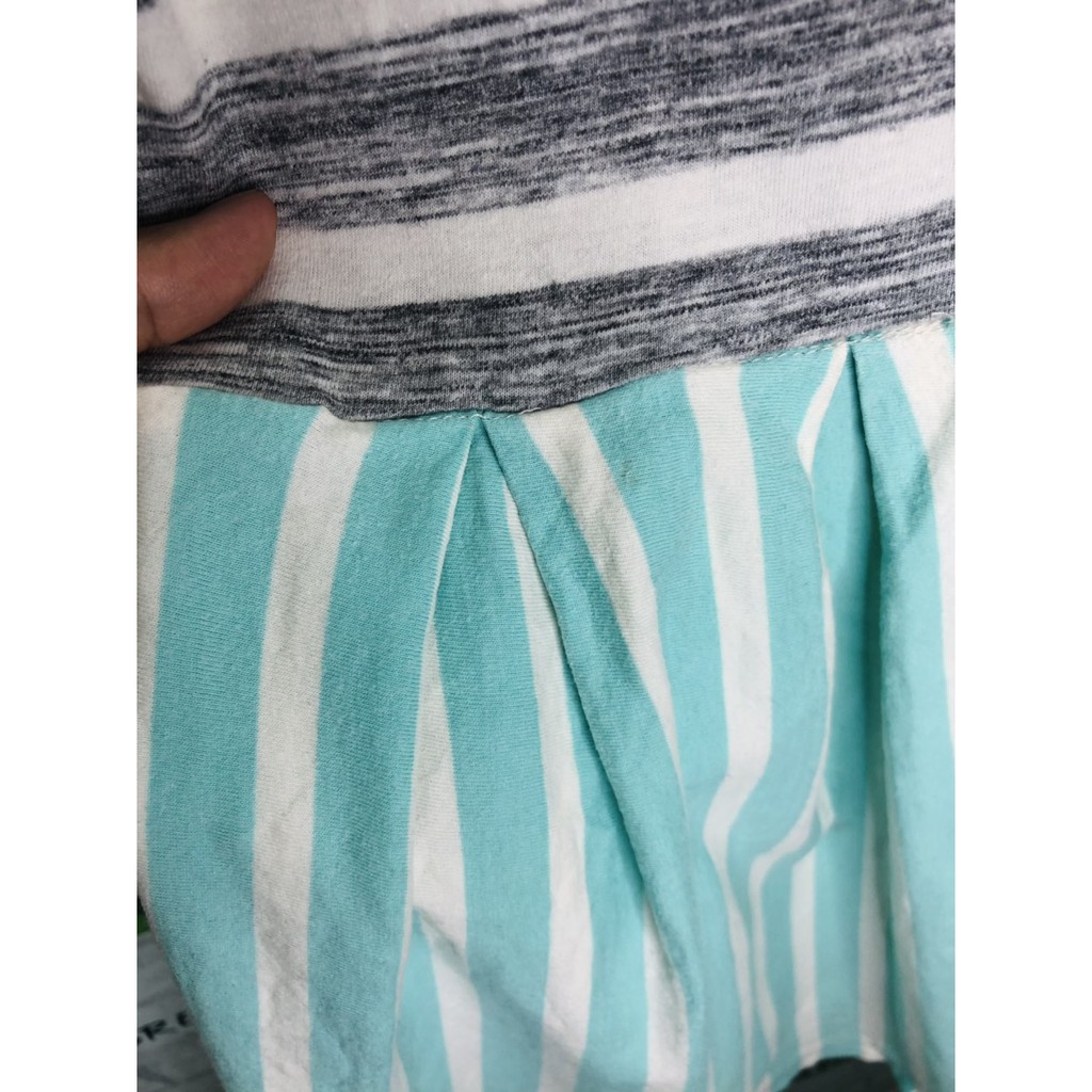 [2hand] Đầm Gap cho bé gái 19-20kg xám - sọc xanh
