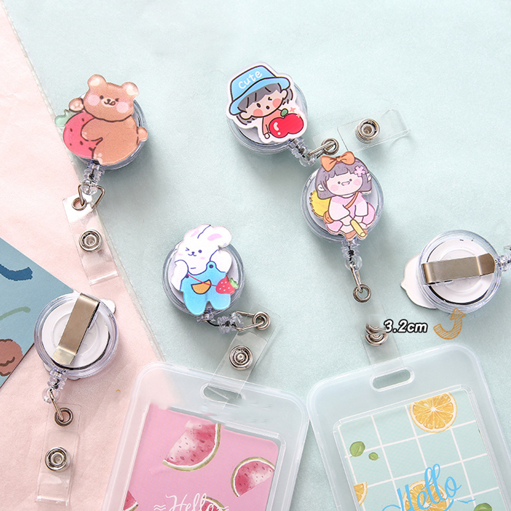 Kẹp Giữ Thẻ Học Sinh Hình Hoạt Hình Co Giãn Tiện Lợi