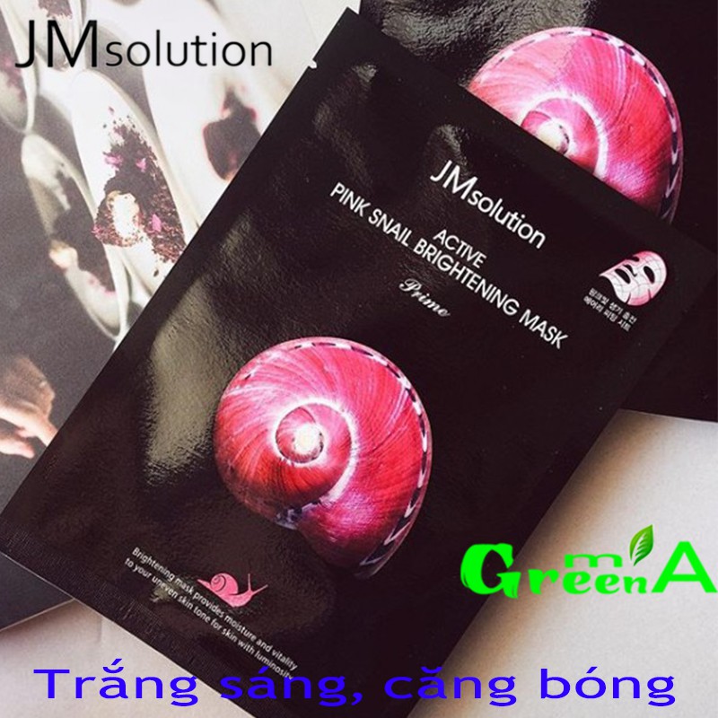 Mặt Nạ JMSOLUTION Ốc Sên Hồng [MIẾNG LẺ] Tăng Đàn Hồi Dưỡng Trắng JM solution Active Pink Snail Brightening Mask 30ml