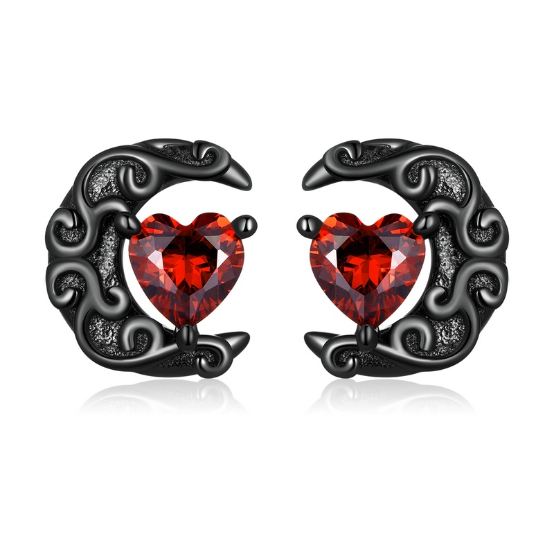 BAMOER Bông Tai bạc 925 HìNh Trăng KhuyếT Halloween ThờI Trang