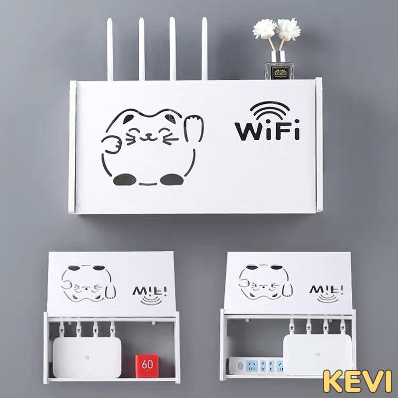 Kệ wifi treo tường hình con mèo thương hiệu Kevi