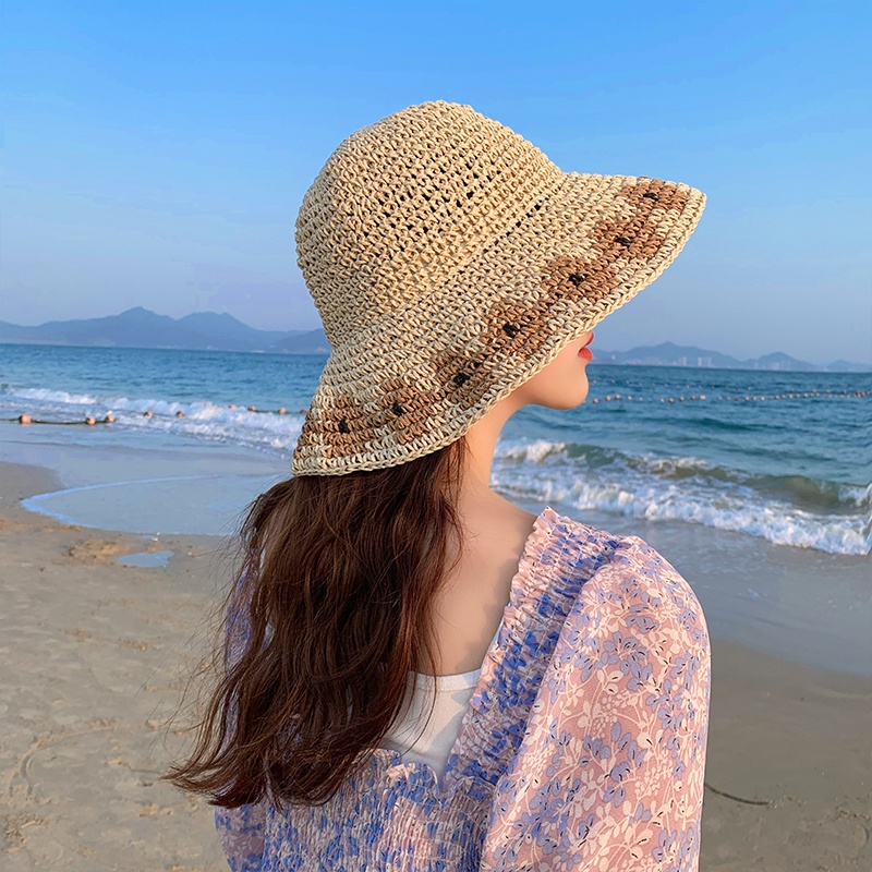 Mũ Cói Vành Rộng Chống Nắng Thời Trang Mùa Hè Phong Cách Hàn Quốc Xinh Xắn Cho Nữ