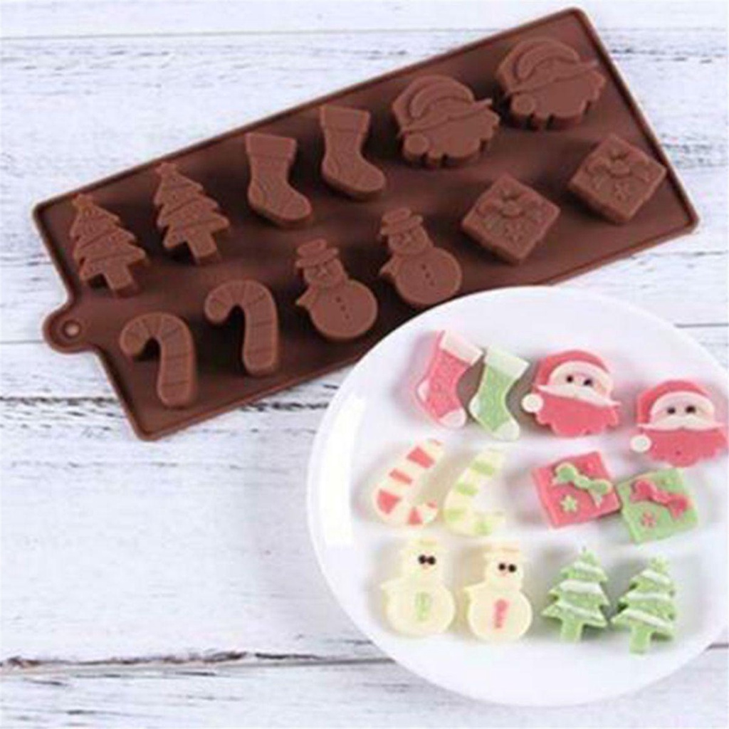CONOPERY Khuôn Silicone Làm Bánh Kẹo Hình Giáng Sinh Thiết Thực