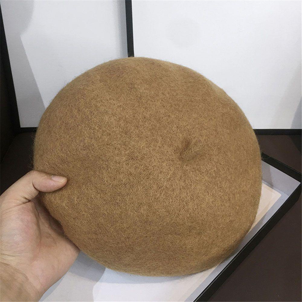 EUTUS Mũ Beret Len Màu Trơn Phong Cách Thanh Lịch Dễ Phối Đồ