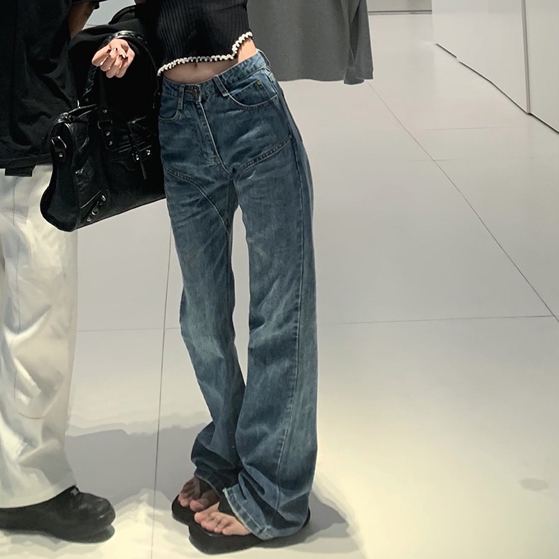 Quần Jean Nữ Lưng Cao Ống Đứng Hợp Thời Trang