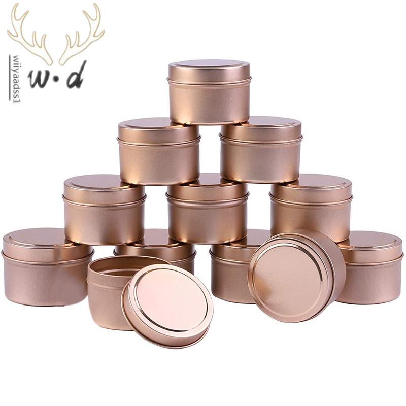 ❡12 Miếng Hộp Đựng Hộp Đựng Nến 4 Ounce Để Làm Đồ Thủ Công, Bảo Quản Nghệ Thuật Và Hơn Thế nữa (Vàng