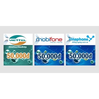 Thẻ cào điện thoại 50.000đ (Bán kèm sim, không bán lẻ)