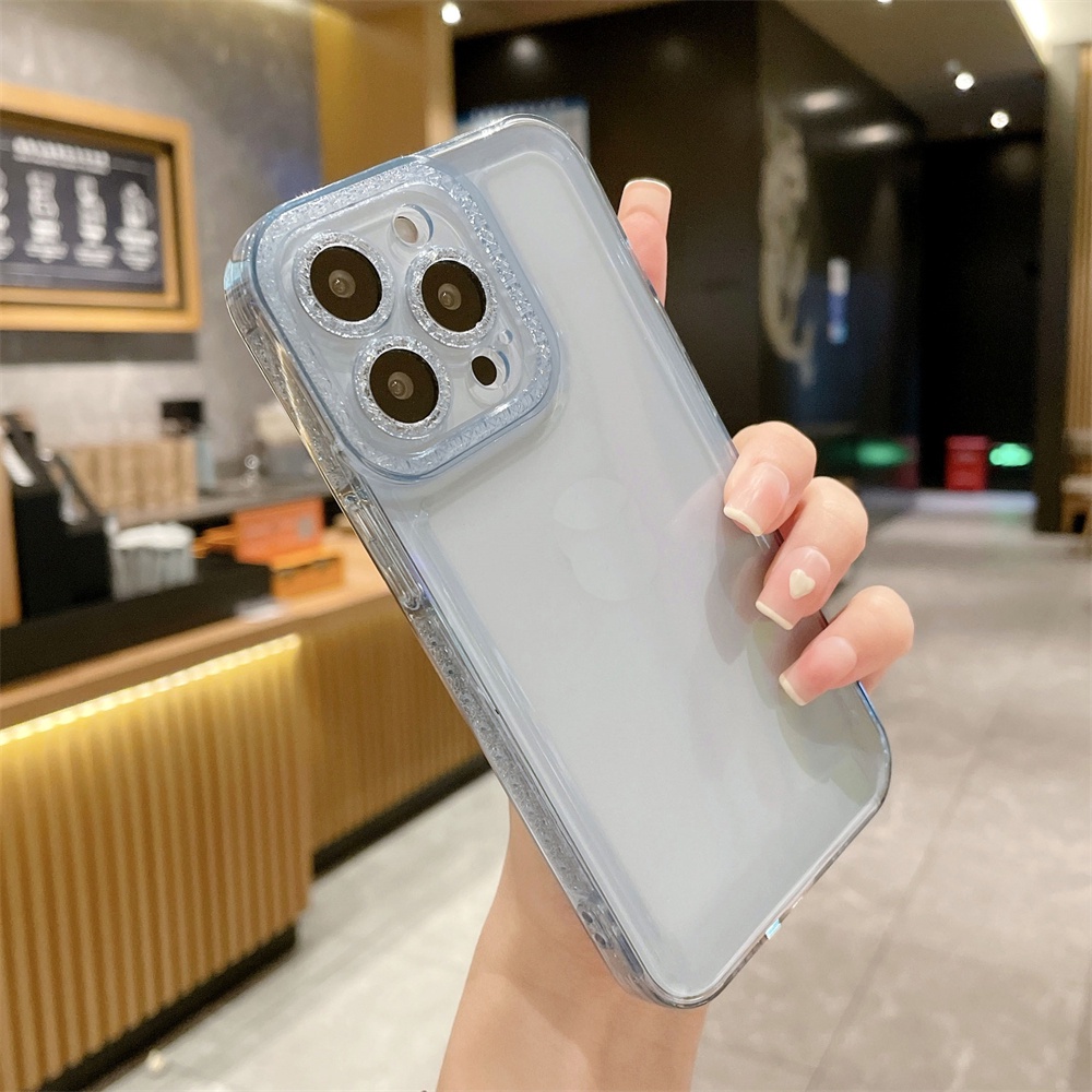 Ốp Điện Thoại TPU Mềm Cạnh Vuông Màu Trong Suốt Chống Sốc Cho iPhone 13 12 11 Pro Max XS Max XR X