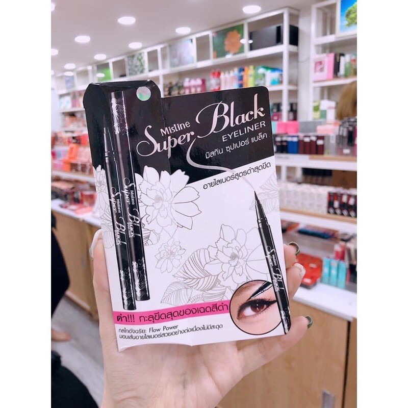 Bút Kẻ Mắt Nước MISTINE SUPER BLACK EYELINER Siêu Nét Thái Lan