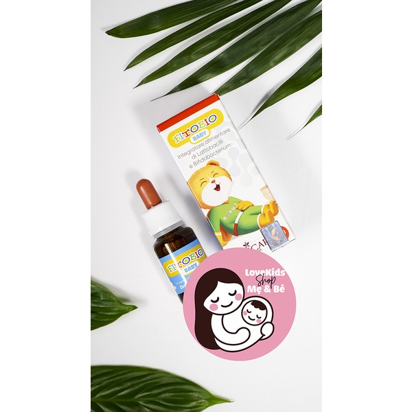 Men vi sinh - Fitobio Baby - Hỗ trợ giảm tiêu chảy,táo bón, đầy bụng, khó tiêu - Nhập khẩu trực tiếp từ Italia - Kèm quà