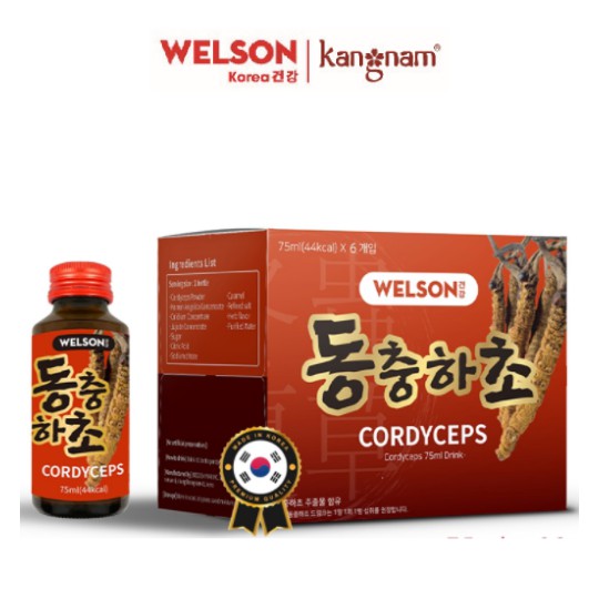 Nước Uống Đông Trùng Hạ Thảo Welson Cordyceps Hộp 6 chai 75ml/chai
