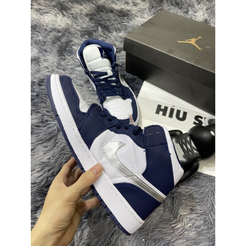 giầy thể thao sneaker cao cổ navy high xanh (ảnh thật + full box)