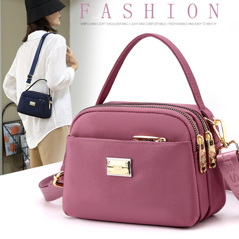 Túi Đeo Chéo Nylon Nhẹ Thời Trang Đơn Giản Dành Cho Nữ