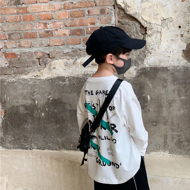 [Babycat] Hàng Có Sẵn Áo Thun Cotton Tay Dài Phong Cách Nhật Bản Hàn Quốc Thời Trang Xuân Thu Dành Cho Bé Trai 2022