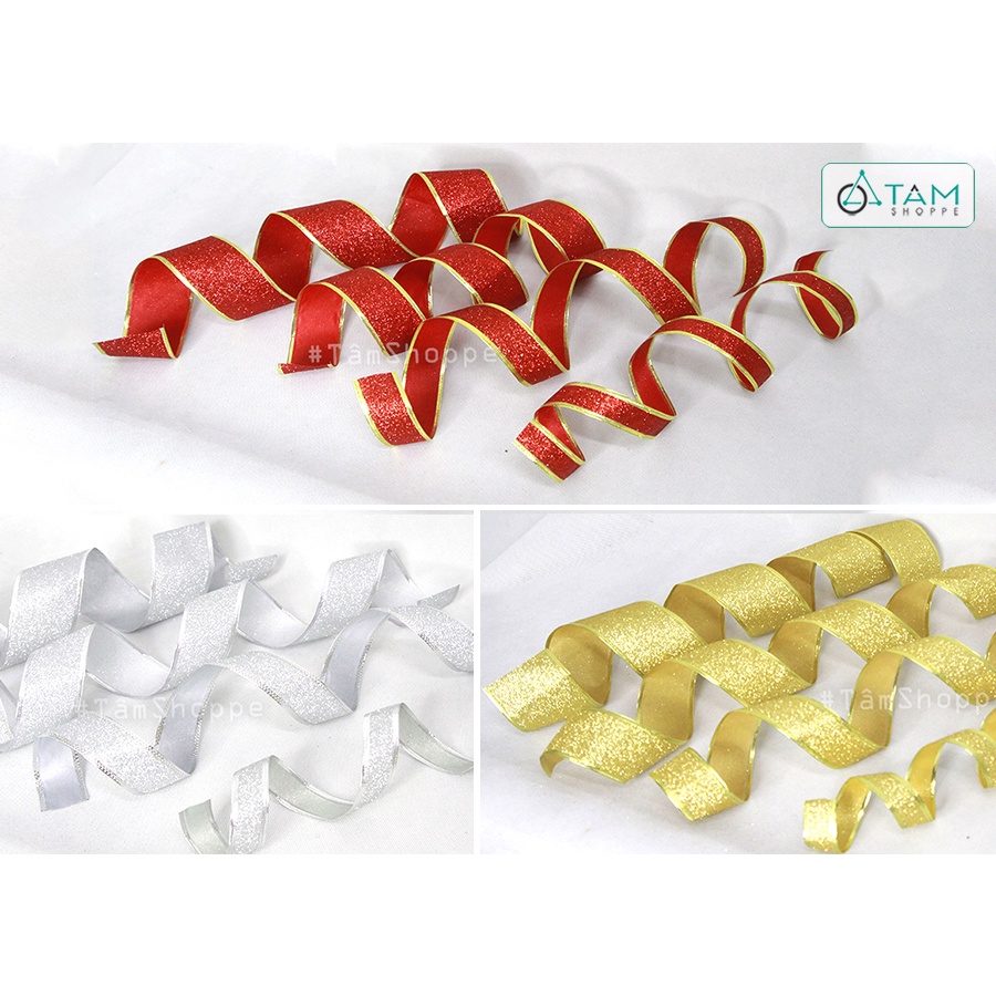 Ruy băng kim tuyến viền kẽm nhiều màu nhiều cỡ  RB-07