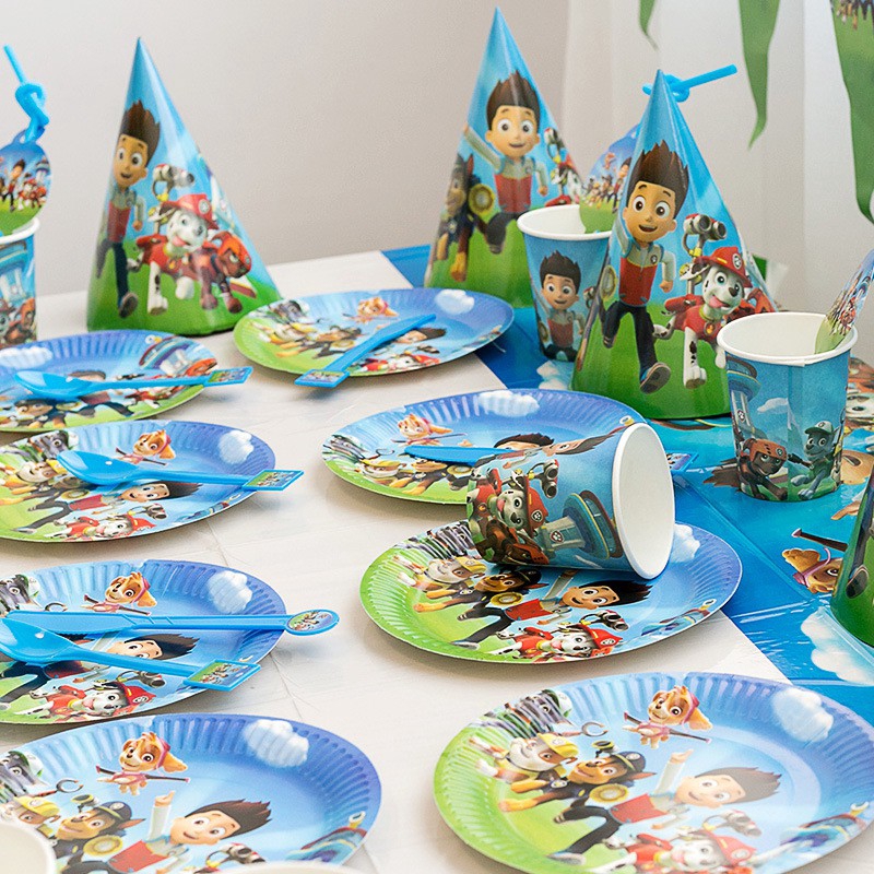 Paw Patrol Set Phụ Kiện Trang Trí Tiệc Sinh Nhật Cho Bé Hình Chú Chó Cứu Hộ