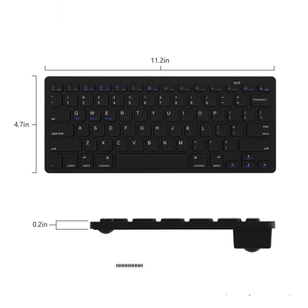Bàn phím rời Bluetooth cho điện thoại, máy tính bảng (Đen) Tặng tai nghe iPhone