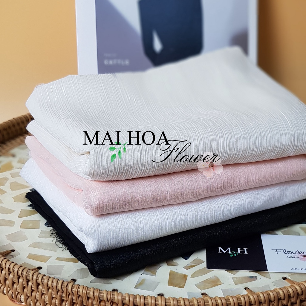 Vải may đồ vải voan đen ánh nhũ mềm mỏng rủ đẹp, Maihoaflower