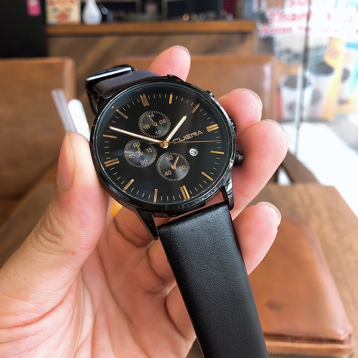 Đồng hồ nam CUENA day da chính hãng - Đồng hồ nam CUEA38