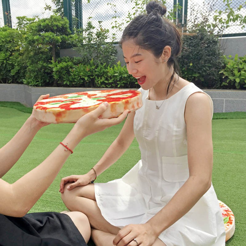 VN (Hàng Mới Về) Gối Hình Bánh Pizza Trang Trí Nhà Cửa