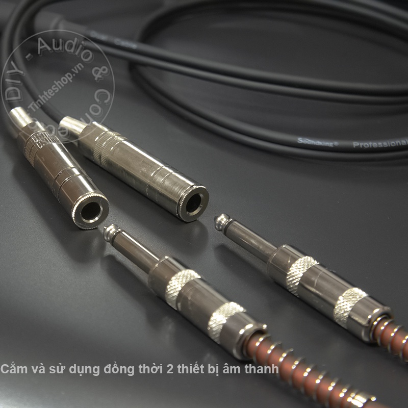 Cáp chia 6ly 1 ra 2 cắm 2 micro DIY 0.2M đến 1M - Dây 6.5mm mono đực ra 2 cái