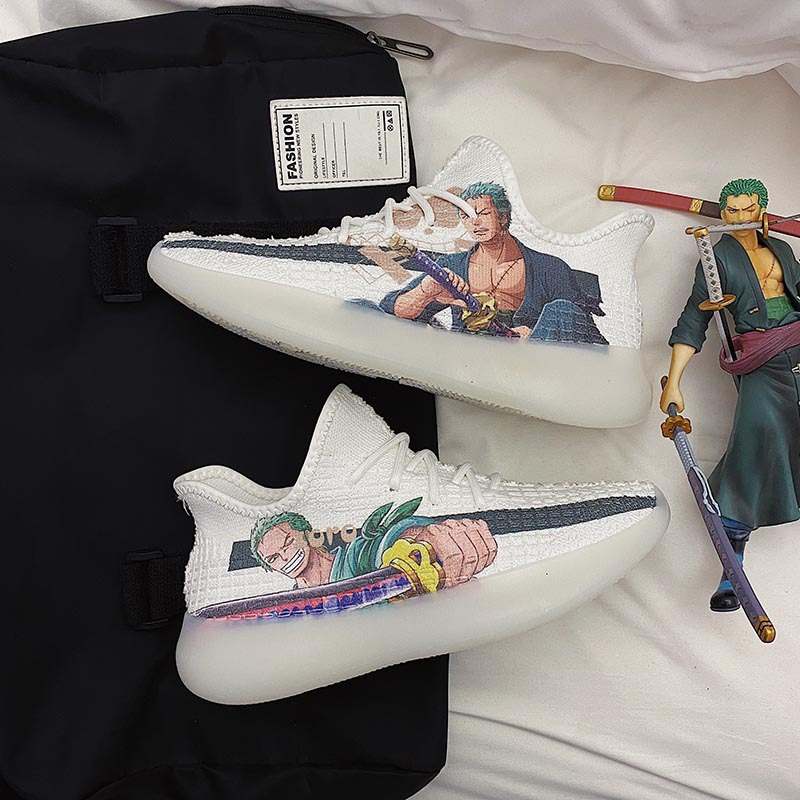 Giày Thể Thao Yeezy Thoáng Khí Họa Tiết One Piece Sauron