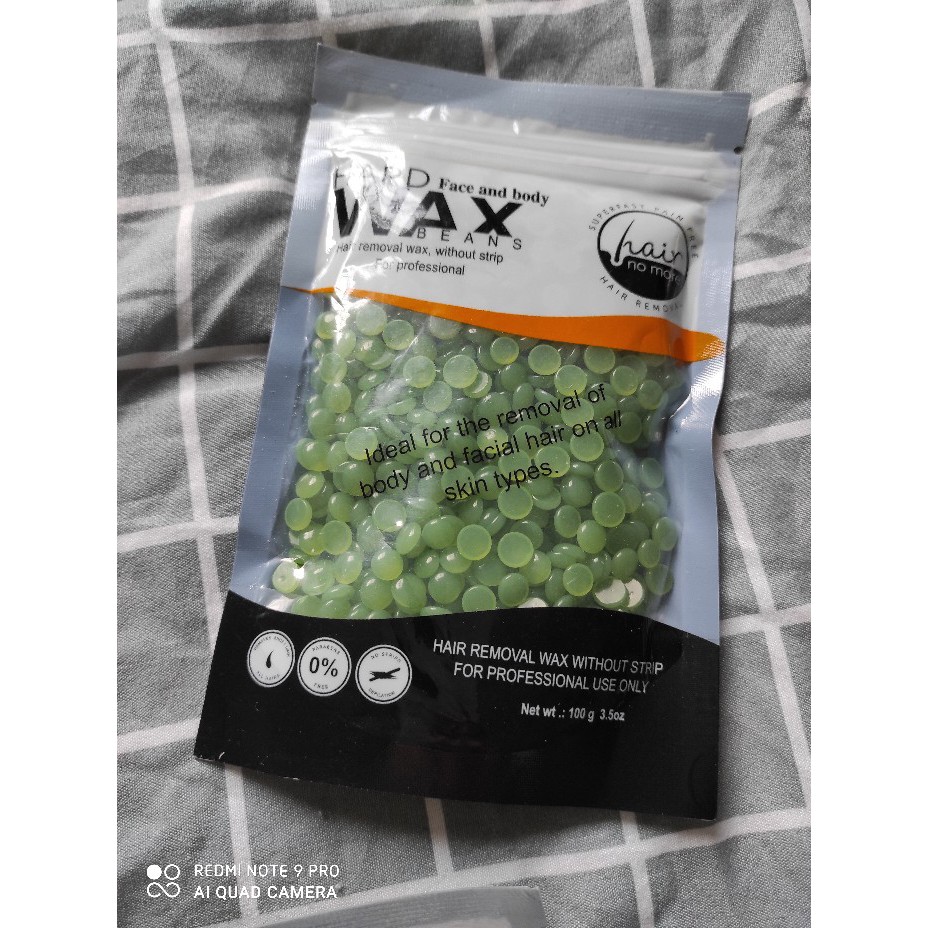 SÁP WAX LÔNG NÓNG HẠT ĐẬU HARD WAX BEAN 100g  Cao Cấp Professional High End Waxing Brand 100g Tặng KÈM QUE WAX GỖ