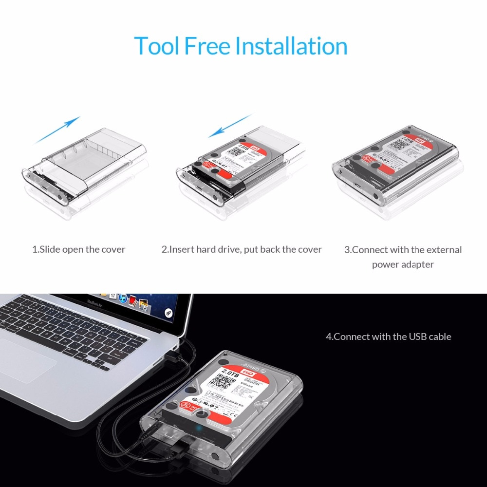 Hộp Đựng Ổ Cứng Ngoài 3.5 Usb 3.0 Sang Sata3.0 Cho 2.5 3.5 Hdd Ssd Box Hd Uasp 8tb Orico