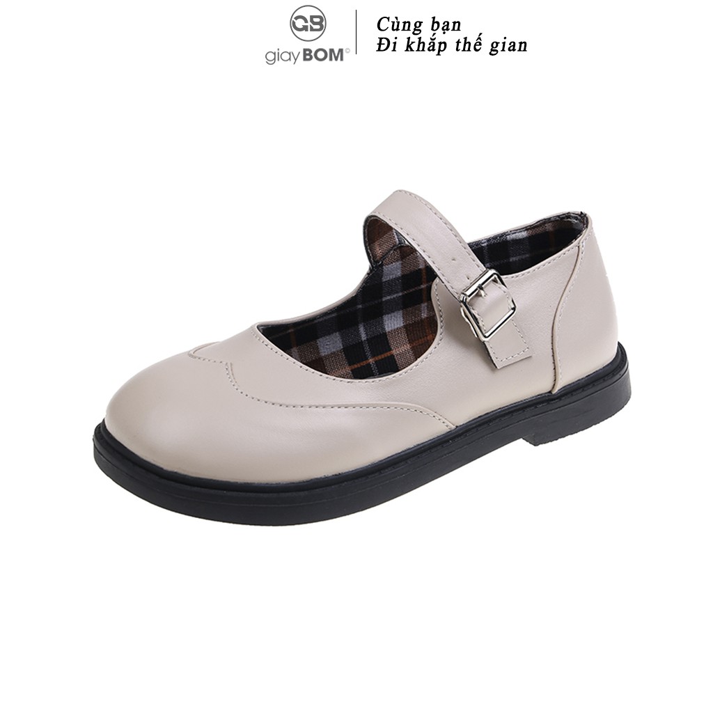 Giày Mary Jane giayBOM chất liệu da mềm đế thấp cao 2 cm B1288