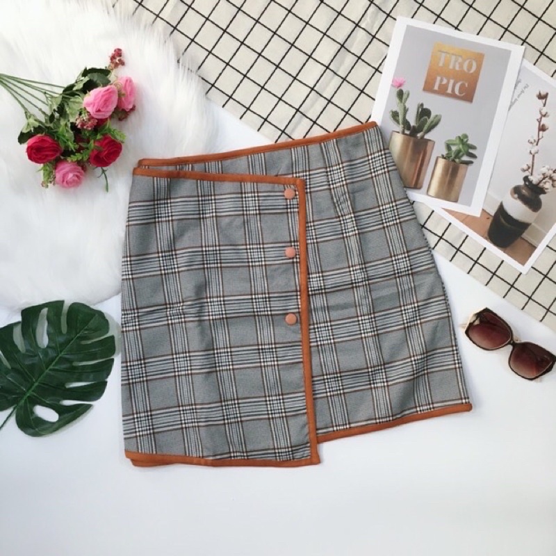 Chân váy caro form A ảnh chụp thật 100%