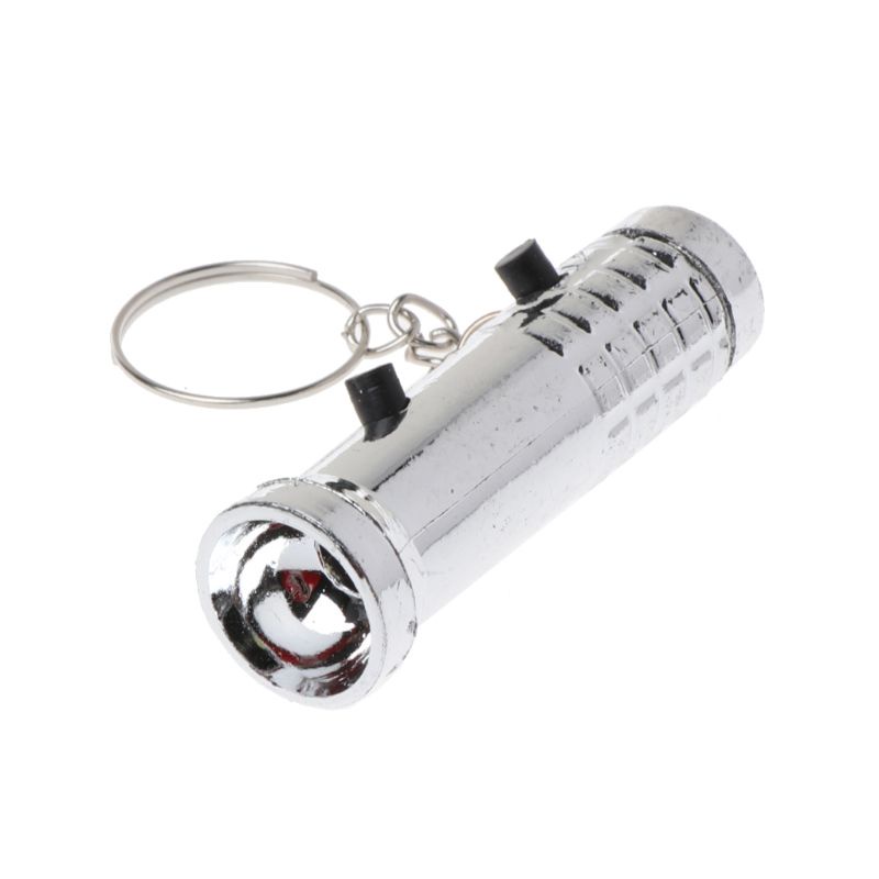 Móc khóa có đèn pin LED mini 2 trong 1 ánh sáng trắng/ tím tiện dụng