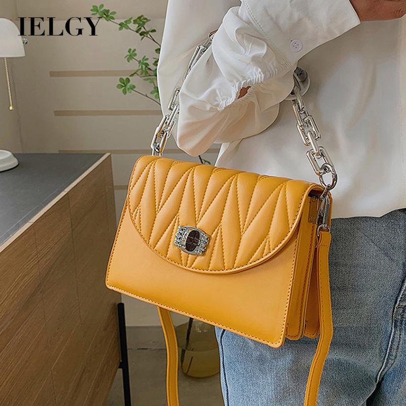 Túi Đeo Vai Hình Vuông Cỡ Nhỏ Màu Trơn Thêu Họa Tiết Thời Trang Cho Nữ