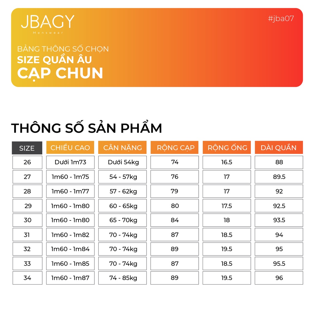 Quần âu nam cạp chun ống rộng JBAGY, Quần baggy nam cạp chun dáng suông