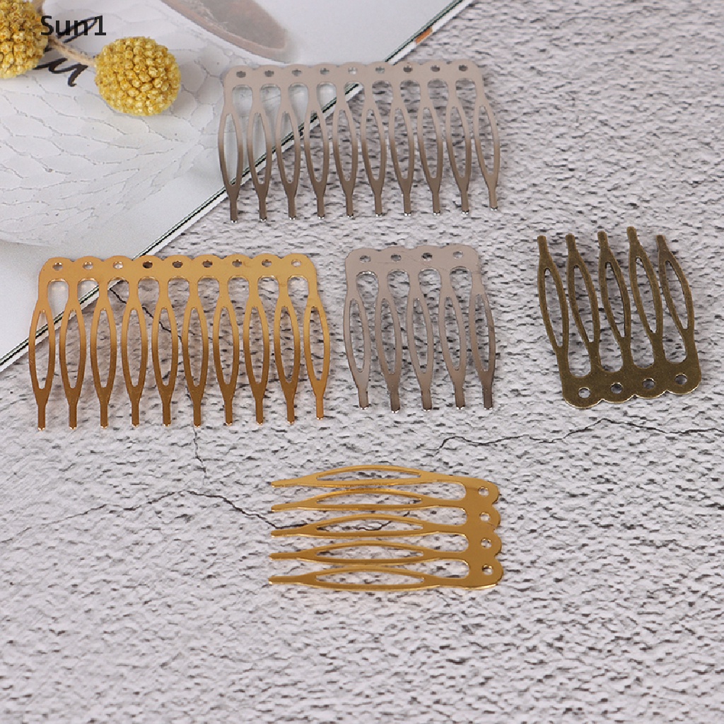 Set 10 / 10 Lược Kẹp Tóc 5 / 10 Răng Kim Loại Tạo Kiểu Tóc Thời Trang