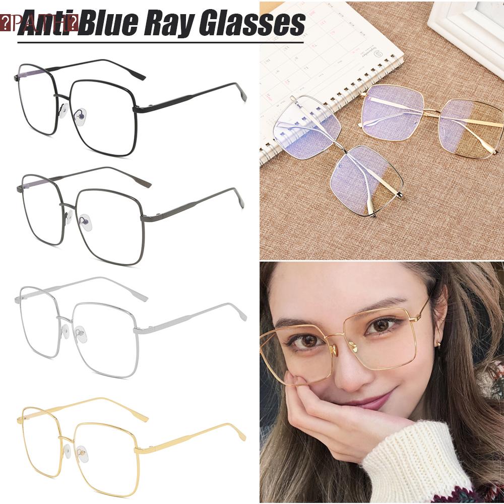 Kính chống ánh sáng xanh khi chơi game gọng kim loại siêu nhẹ tròng resin hình vuông thoải mái màu xám / đồng / đen