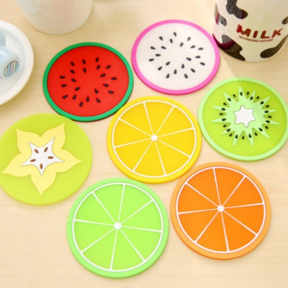 Đế Lót Ly silicone Hình Trái Cây Dễ Thương Kích Thước 9cm