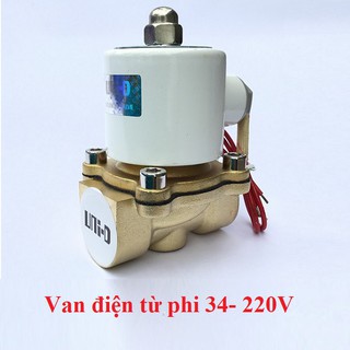 Van điện từ UNID - phi 34, dùng điện 24V hoặc 220v - Van đóng khi cắt nguồn điện