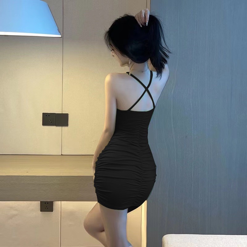 Đầm body đầm hai dây khoăn tròn dây chéo lưng sau CÓ MÚT đốt cháy mọi ánh nhìn 089 Giá sỉ Lissa