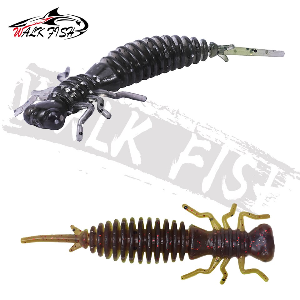 Mồi câu cá giả WALK FISH bằng silicon mềm 55mm 75mm 100mm